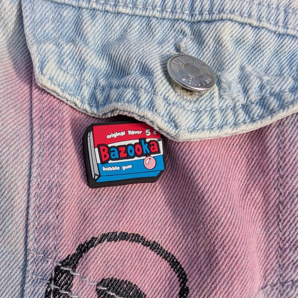 Justice Ring Pop & Bazooka Bubble Gum Denim Jacket - Picture 5 of 8